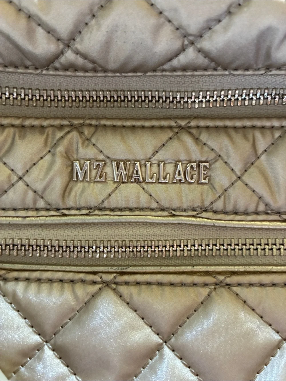 MZ Wallace Metallic Gold Quilted Crossbody Sling Bag - Picture 2 of 12